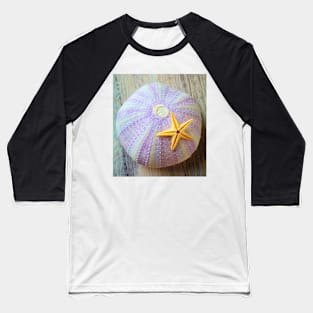 Purple Sea Urchin And Starfish Baseball T-Shirt